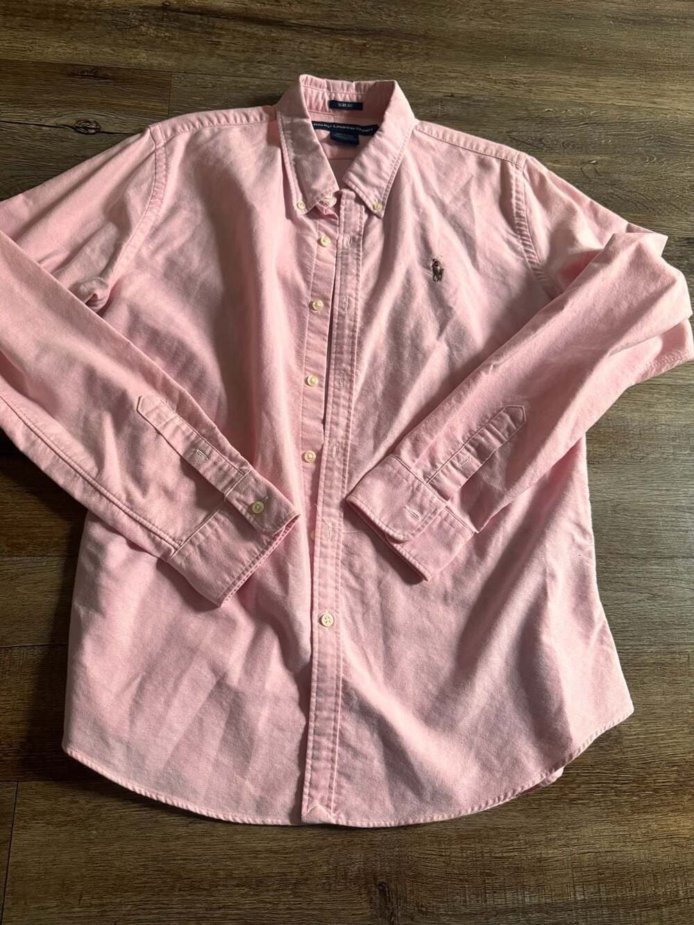 Polo Ralph Lauren Pink Oxford Button-Down Shirt Size 16.5 34/35 Slim Fit Long